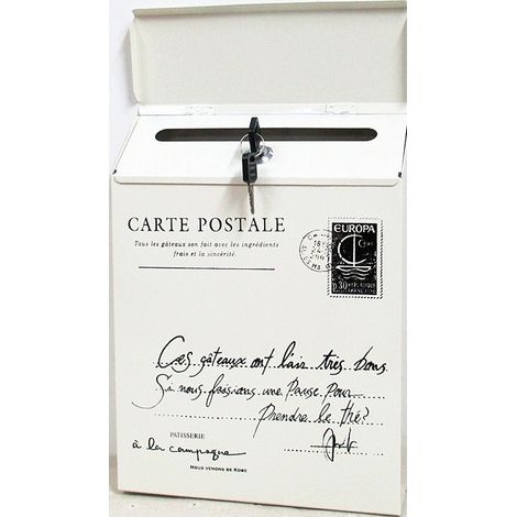Boîte aux Lettres Murale verrouillable 30x22x6cm Blanc (1/4)