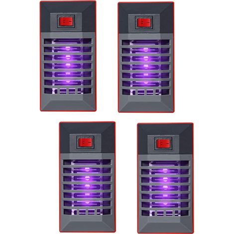 Lot de 4 pièges à insectes électriques, destructeurs de moustiques à brancher avec veilleuse LED UV, pièges à mouches électroniques pour une utilisation intérieure et extérieure (1/5)
