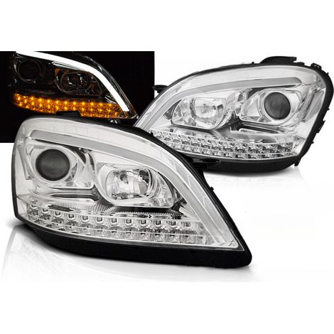 Paire de Phares Mercedes Classe ML W164 05-07 LED LTI chrome Dynamique-30617102 (1/4)