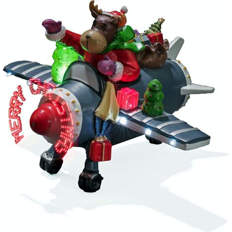 'Konstsmide 3436 – 000 LED szenerie "Renne in aereo, con animazione, Rumore sensore/per interni (IP20)/2 Min Timer/6 diodi bianco freddo/A Batteria: 3 X AA 1.5 V (non incluse) (1/3)