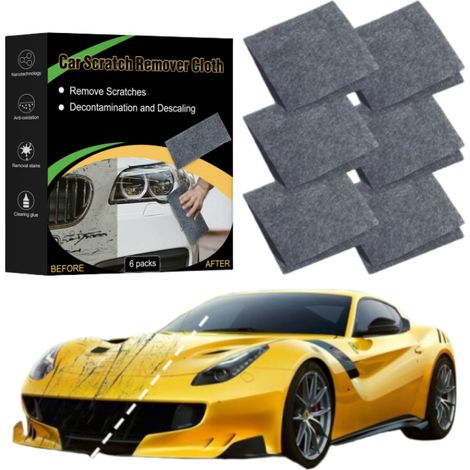 Juego de 6 paños nano para coche, paño nano brillante para eliminar arañazos, reparar arañazos, residuos de pintura, pulir y mantener superficies.