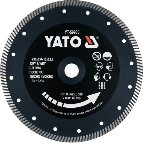 Disque turbo diamanté 230 mm pour grès cérame YT-59985 Yato (1/3)