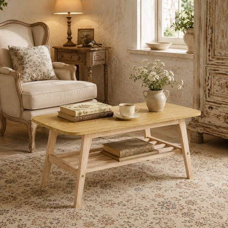 Une grande table basse avec un socle en bois massif de 100 cm de long, offrant un grand espace de rangement et idéale pour le salon, l'appartement et le bureau. (1/5)