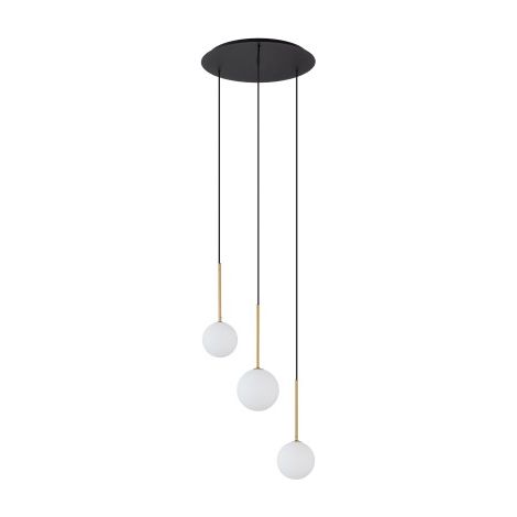 Lustre noir/or globes blancs 12W KARO Nowodvorski 10304