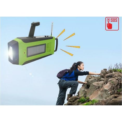 Urgence-manivelle-manivelle-Radio, Radio-Rayon Solaire Portable de 2000 mAh, Lampe de Poche LED, Chargeur de téléphone Portable, AM/FM BLOW (1/4)