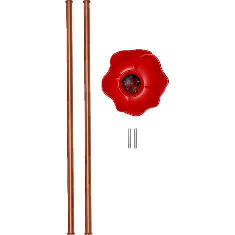 Abreuvoir à abeilles avec piquet, en forme de fleur, petit bassin pour oiseaux, décoration de jardin ou de cour extérieure, rouge (1/5)