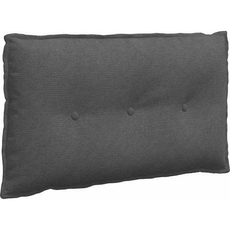 Back Pillow Dark Grey 80 x 50 cm Corduroy Fabric vidaXL