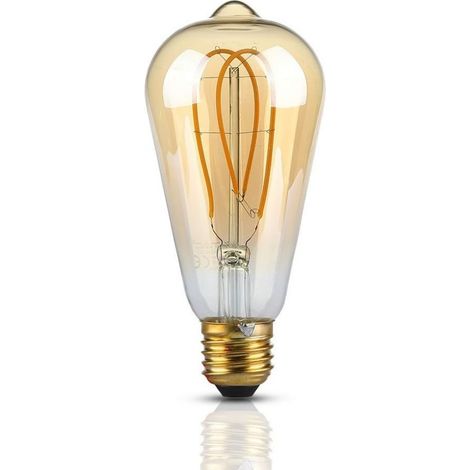 V-TAC VT-2066 7220 Lampadina LED E27 5W ST64 Filamento Ambrato 2200K (1/5)