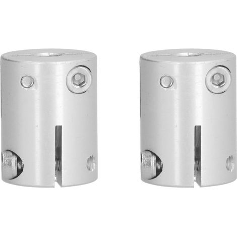 2Pcs Accouplements en alliage d'aluminium, charge élevée, alésage 6mm à 6mm, pièces métalliques de couplage d'arbres (1/5)