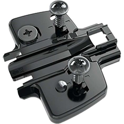 Embase cruciforme à visser - Décor : Noir Obsidien - Distance : 3 mm - HETTICH