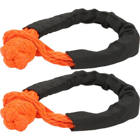 Corde de récupération souple 8 mm avec manille textile orange, légère et résistante aux UV, pour bateau, camping et escalade (1/5)