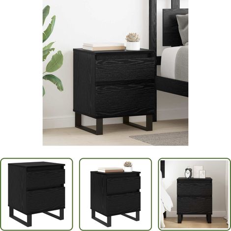 Rangement chambre -  Cabinet de chevet Chêne noir 40 x 35 x 50 cm Bois d'ingénierie (1/5)