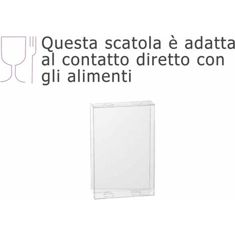 Scatole rettangolari trasparenti in PET - uso alimentare, set da 20 pezzi, cm 13,5 x 4,5 x 20,7 H