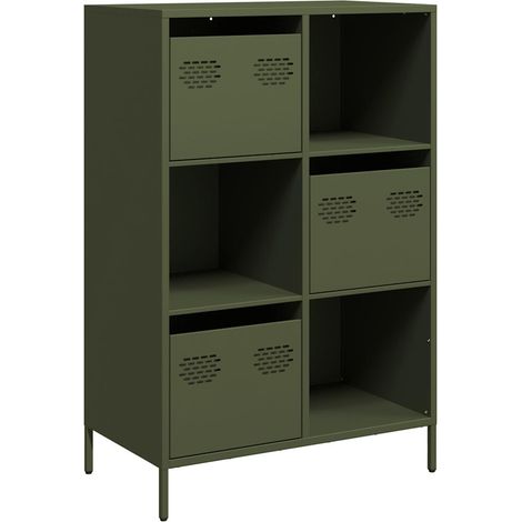 Maison Exclusive - Credenza Verde Oliva 68x39x103,5 cm in Acciaio