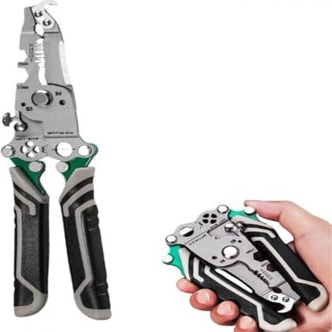 Pelacables plegable de 1 pieza, multiherramienta 18 en 1, acero cromo vanadio, para electricistas y aficionados al bricolaje. (1/5)