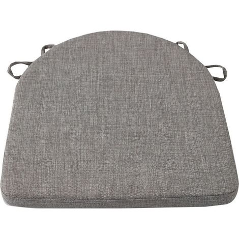 Coussins de chaise pour chaises de salle à manger avec attaches et dessous antidérapant, 41,9 x 41,9 x 3,8 cm, gris (1/4)