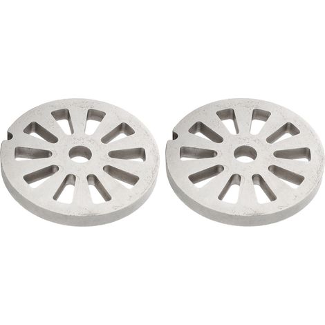 Lot de 2 disques de broyage en acier inoxydable pour hachoir à viande manuel. Accessoires de broyage pour hachoir à viande manuel. (1/5)