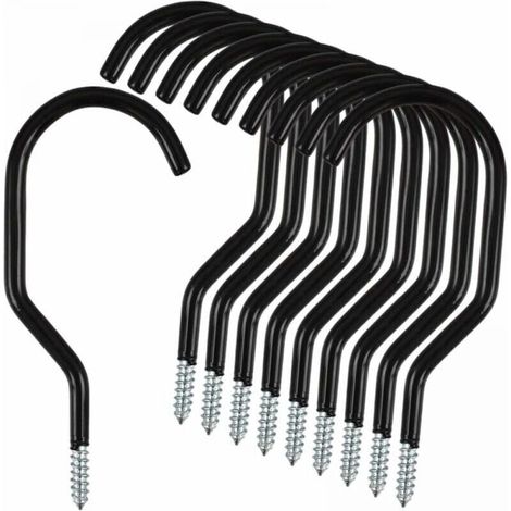 10 Pack Stainless Steel Bike Storage Hooks, Multipurpose Metal Garage Hooks, (1/4)