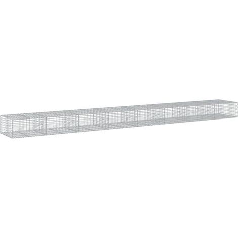 Maison Exclusive - Cesto Gabbione con Copertura 800x100x50 cm Ferro Zincato