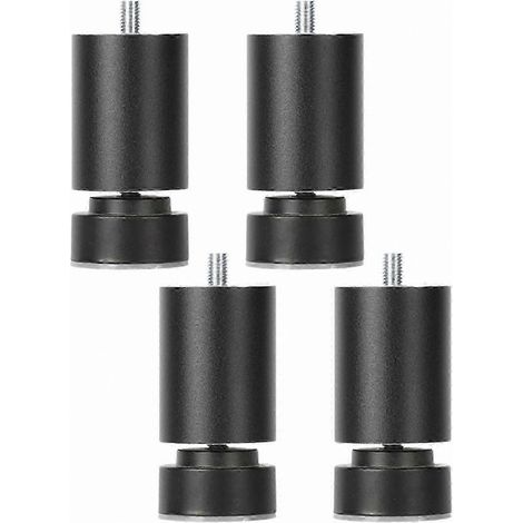 Pieds métalliques robustes réglables à filetage M10, compatibles avec les canapés, les lits, les tables et les armoires, lot de 4, noirs, 10 cm. (1/5)