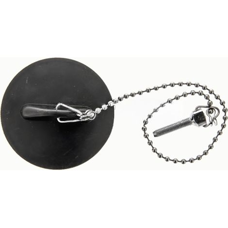 Tapón de Goma Ø 55 mm para Fregadero  Incluye Cadena y Tornillo Inox  Compatible con Teka y Piletas Estándar