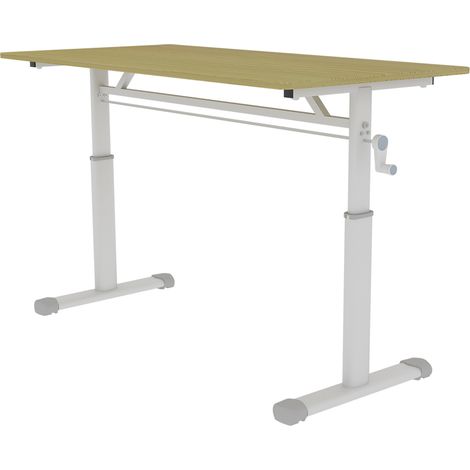 Escritorio elevable regulable de madera y metal 120 x 60 cm HOMVRA (1/5)