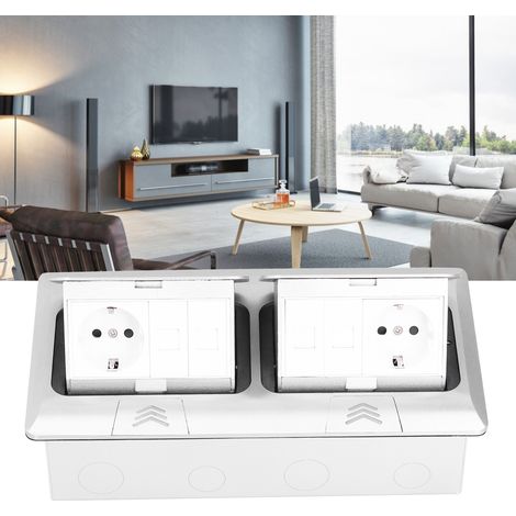 Boîtier de Prise Électrique Escamotable avec Couvercle - Kit d'Installation Multiprise 250V 16A