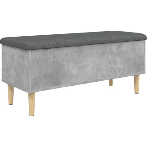 Banco almacenaje madera ingeniería gris hormigón 102x42x46 cm vidaXL (1/5)
