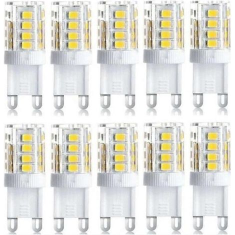 Lot de 10 spots LED, ampoule LED G9, 5 W blanc chaud/blanc froid, ampoules LED à économie d'énergie, remplacement d'ampoule halogène, 230 V CA, non dimmable (1/5)
