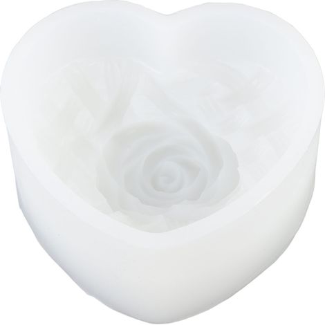 Herzförmige Rosenkerzen-Silikonform, 3D-gewebte Blume, Duftkerzenherstellung, Valentinstagsgeschenk-Zubehör (1/5)