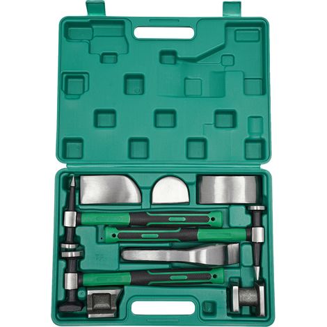 Kit de herramientas para reparación de abolladuras, juego de 9 piezas, construcción de acero duradero, 9 piezas (1/2)