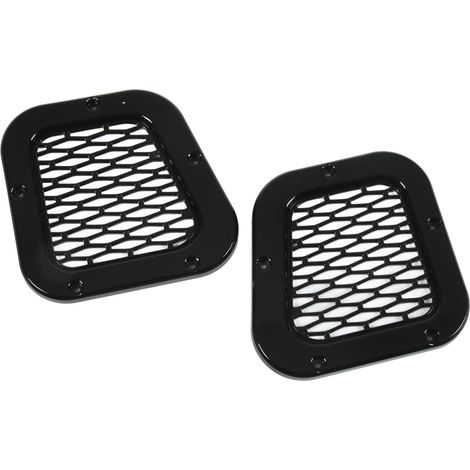Grille d'aération avant latérale décorative noir brillant, remplacement pour Land Rover Defender 2004-2019, couvre entrée d'air, finition glossy, accessoire extérieur. (1/5)