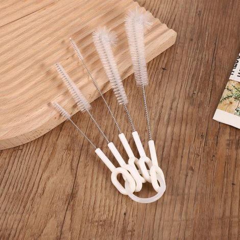 Ensemble de goupillons, brosses de nettoyage, nettoyage de biberons, cinq têtes de brosse flexibles, 5 pièces, unique (1/5)