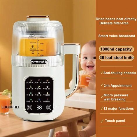 Machine à lait de soja 1,8 L, extracteur de jus électrique, machine à pâte de riz, 710 W (1/5)