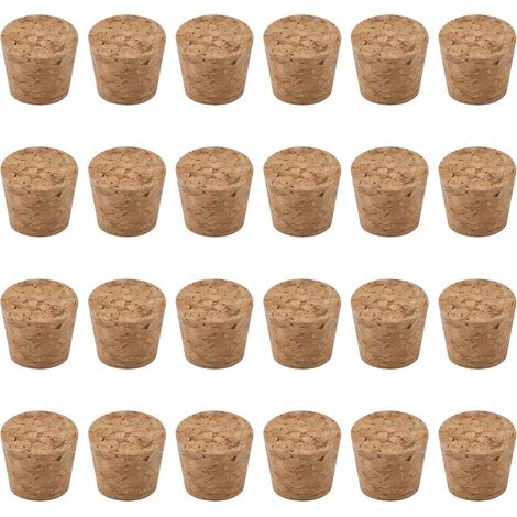 Bouchons de vin en liège naturel, 24 pièces bouchons coniques pour bouteilles, bouchage artisanal DIY, dimensions 23 x 19 x 20 mm, idéal pour récipients maison (1/4)