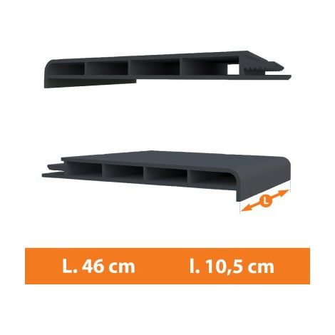 Direct Fenêtres – Appui fenêtre PVC gris anthracite 46cm – Protection contre intempéries – Installation facile sur châssis abattants et fenêtres 1/2 vantaux