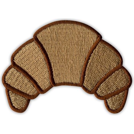 Patchion Croissant – knusprig & lecker – zum Aufbügeln / mit Heißsiegelbeschichtung – gestickter Aufnäher/Abzeichen/Emblem