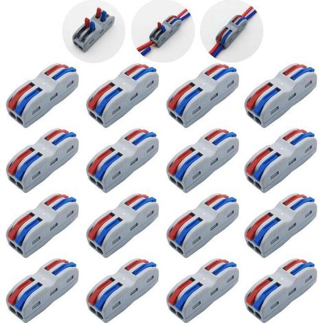 Bornes de Connexion, 16 Pcs SPL-2 Connecteur Electrique Rapide, Conducteur Compact Fils Connecteurs (1/5)
