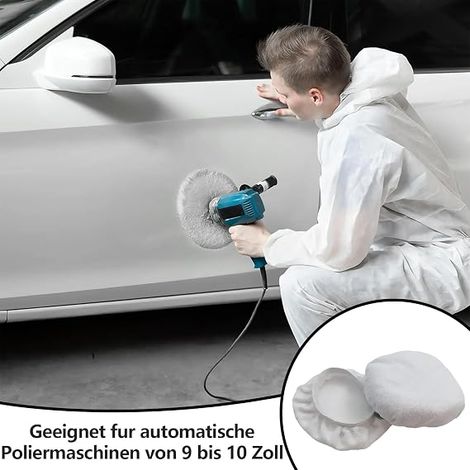 Set de Pads de Polissage pour Machine 230-250 mm  Pads Non-tissés, Microfibres, Laine  pour Voiture, Métal, Bois et Meubles (1/4)