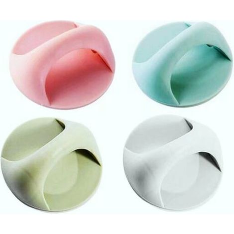 4 Stück Schiebetürgriffe, selbstklebend, Sicherheitsgriffe (Weiß + Rosa + Grün + Blau)