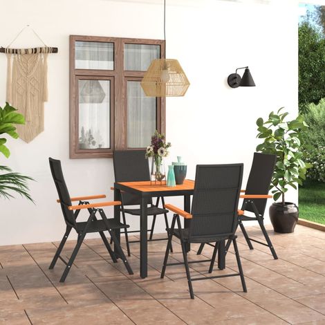 5-tlg. Garten-Essgruppe Schwarz und Braun (1/5)