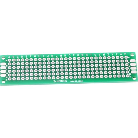 Lot de 10 plaques de prototypage double face universelles à souder (2 cm x 8 cm). (1/5)