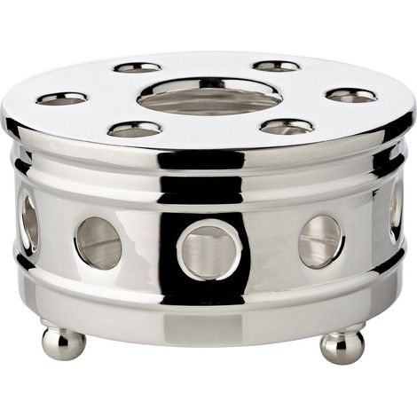 Chauffe-plat pour Théière et Cafetière en Métal Argenté avec Couvercle Amovible Ø 13 cm - PANGIVO (1/4)