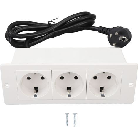 Multiprise encastrée avec câble 16A Plug and Play ignifuge 3 prises prise de courant encastrée pour bureau de comptoir de table (1/5)