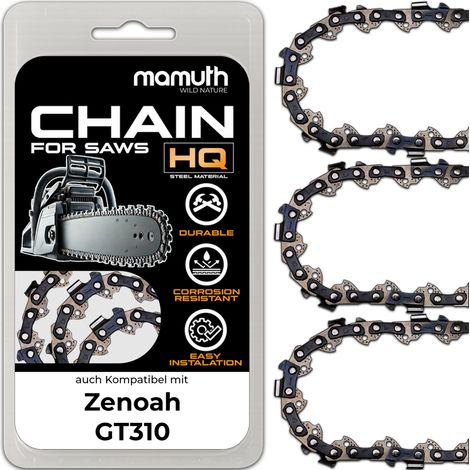 3x chaîne de tronçonneuse 25cm 1,3mm 3/8" 40 TG pour Zenoah GT310 (1/4)