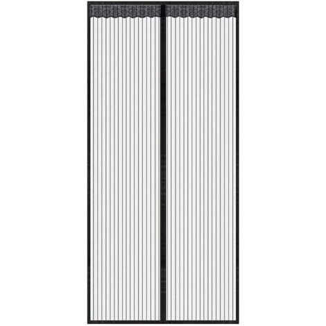 Rideau de porte magnétique anti-moustiques noir 120 x 210 cm – filet fin et résistant pour fenêtre ou entrée (1/5)