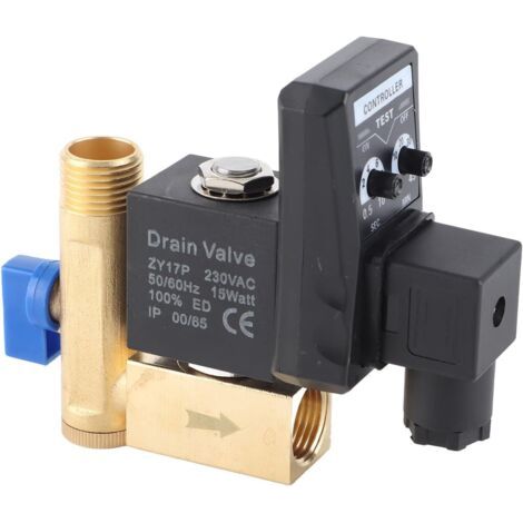 1 Soupape De Vidange Automatique Électronique,Laiton,G1/2,DN15,AC230V,Pour Compresseur D'air (1/5)