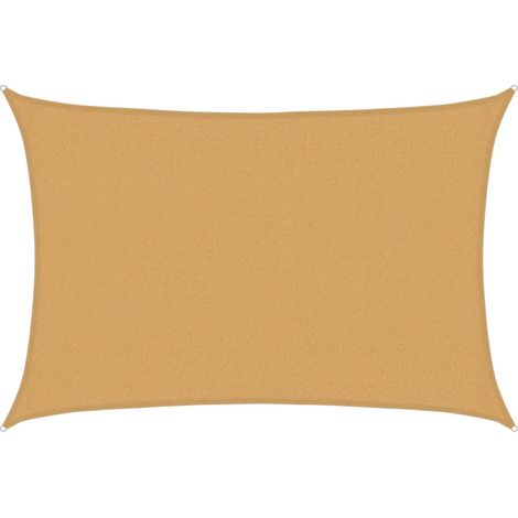 Voile d'ombrage  Voile de parasol 160 g/m² rectangulaire sable 2,5x4 m PEHD
