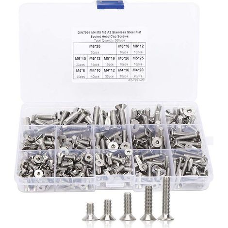 Vis à six pans creux M4/M5/M6 – Lot de 260 vis précises en acier inoxydable pour électronique et assemblage fin (1/5)