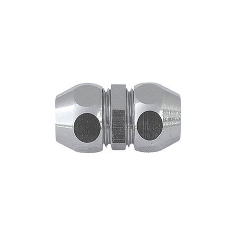 RACCORDO DIRITTO DOPPIO CON DADI CONICI CROMATO Misura: 3/8 x 3/8  Diam. 12